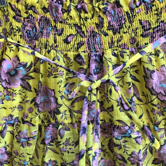 ANTHROPOLOGIE Clarabelle Maxi Skirt yellow with florals SIZE M NWT - Picture 3 of 15